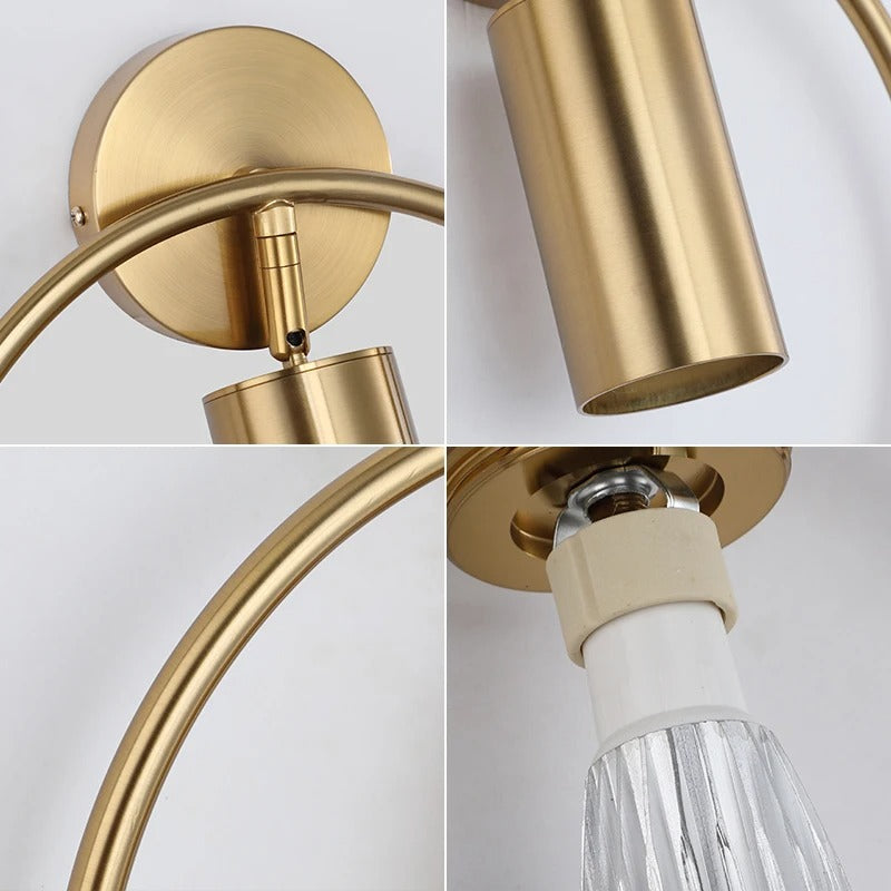 Design Circle Wall Bedside Lamp in Bronze or Black