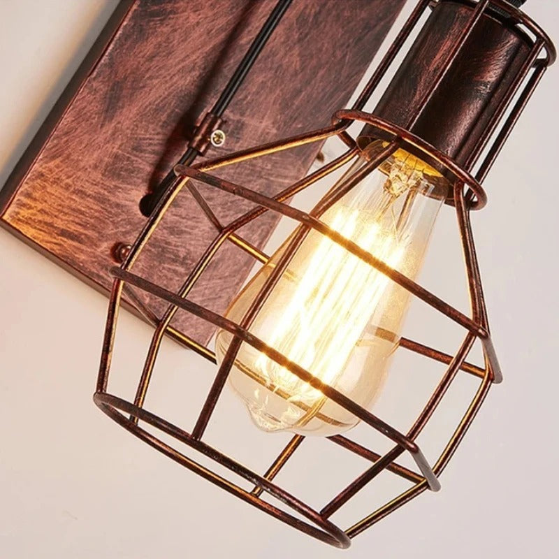 Vintage Wall Lamp with Pulley - Retro Industrial LED Sconce