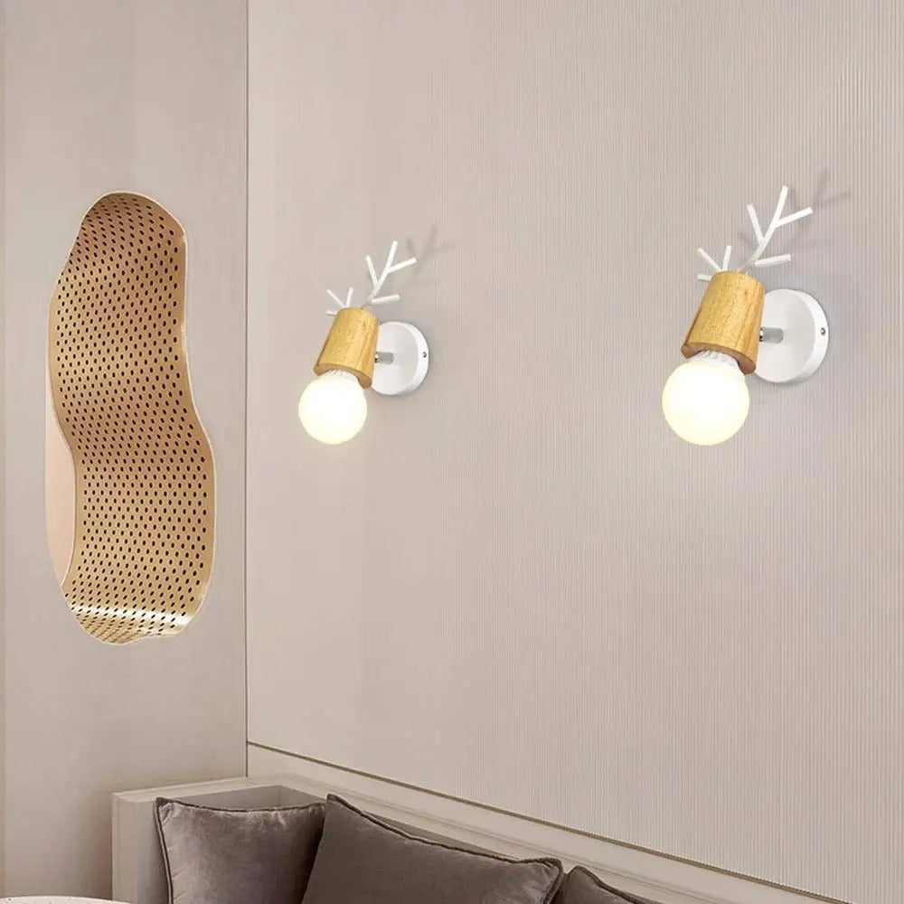 Deer Antler Wall Bedside Lamp Sconce in Nordic Style Design