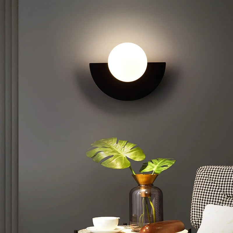 Modern Wall Sconce Light – Nordic Semicircle Design, 6 Colours