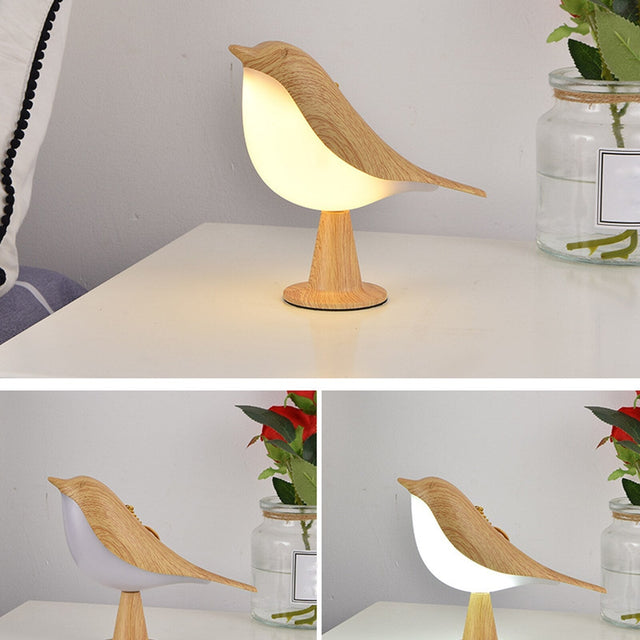 Elegant Bird Lamp – Modern LED Design with Fabric Shade