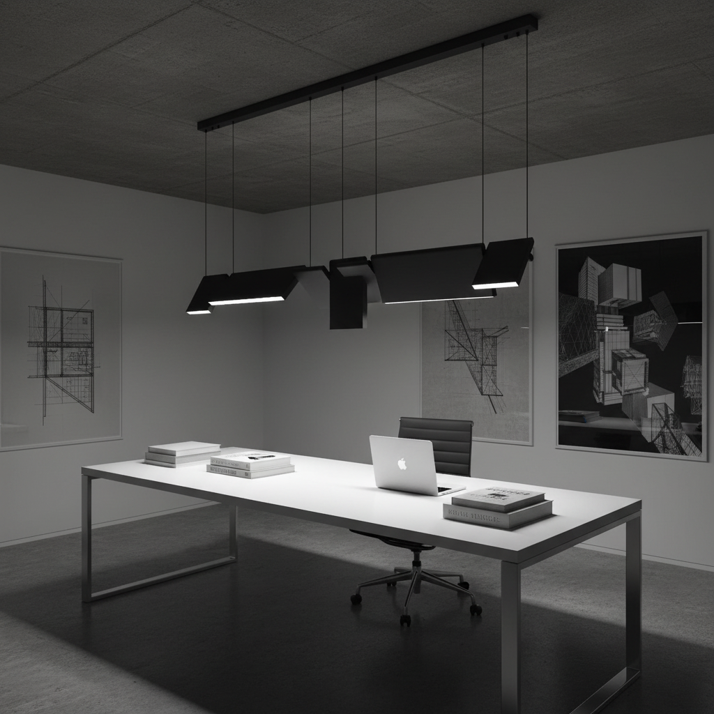 Matte Black Linear Pendant – Architecture Studio Square