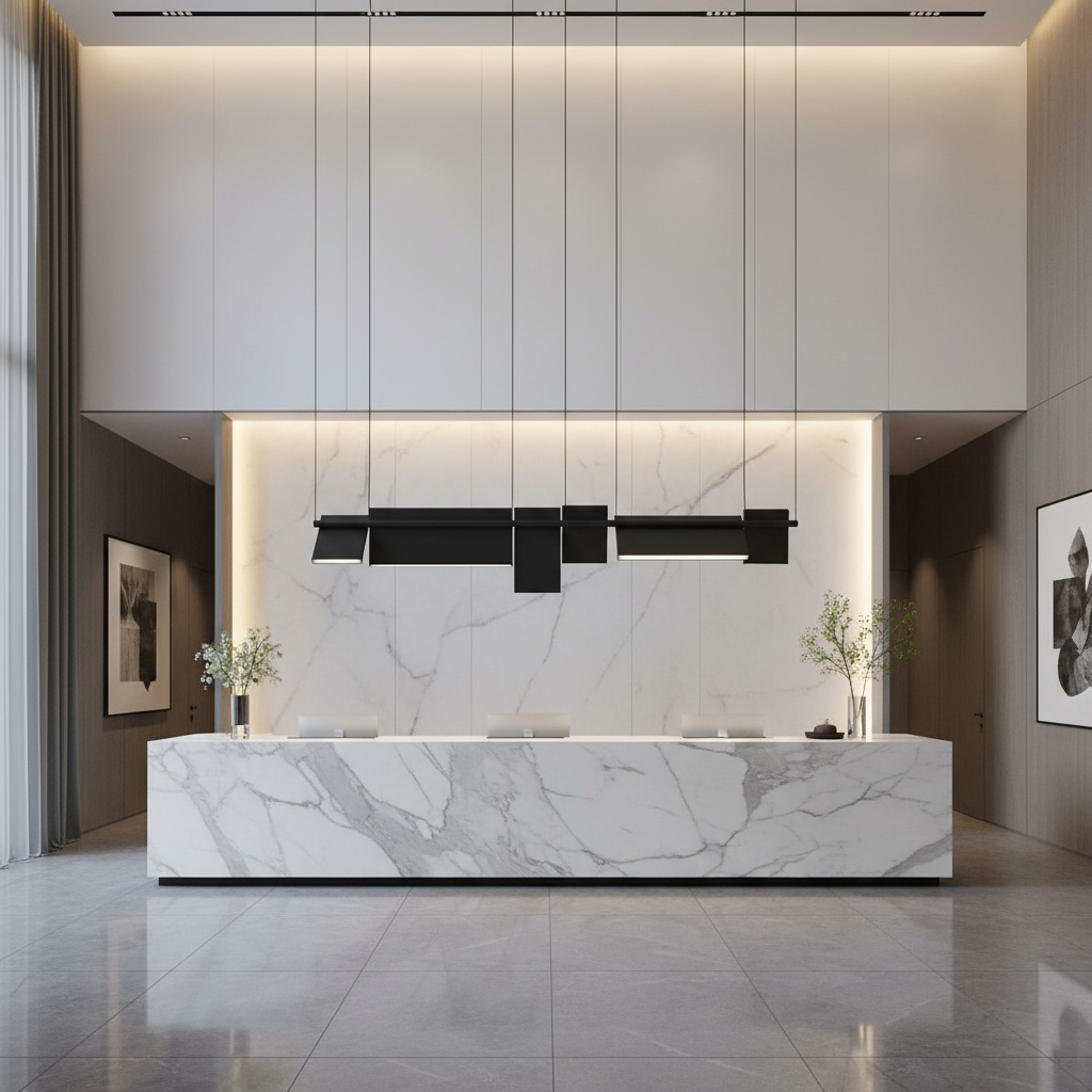 Matte Black Pendant – Reception with Accurate Dimensions