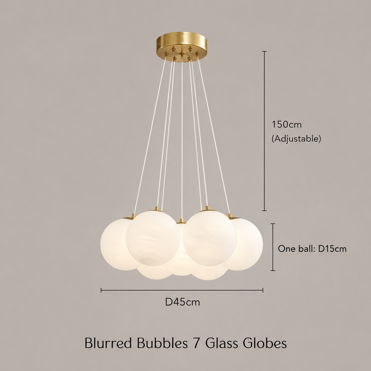 Bubble Cluster Chandelier, Frosted Glass Ceiling Light for Living & Dining Room