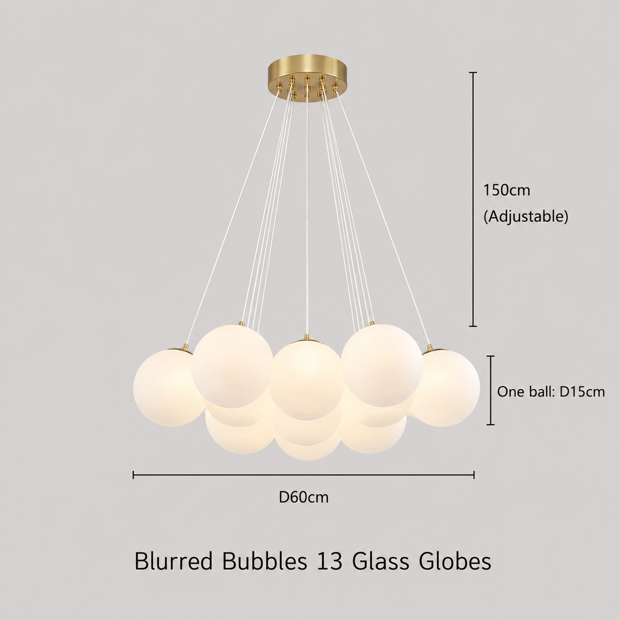 Bubble Cluster Chandelier, Frosted Glass Ceiling Light for Living & Dining Room