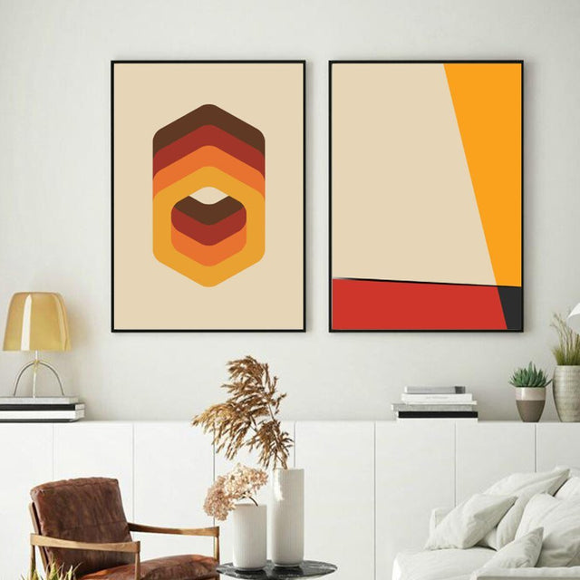 Modern Abstract Graphic Shape Canvas Wall Art Poster Print