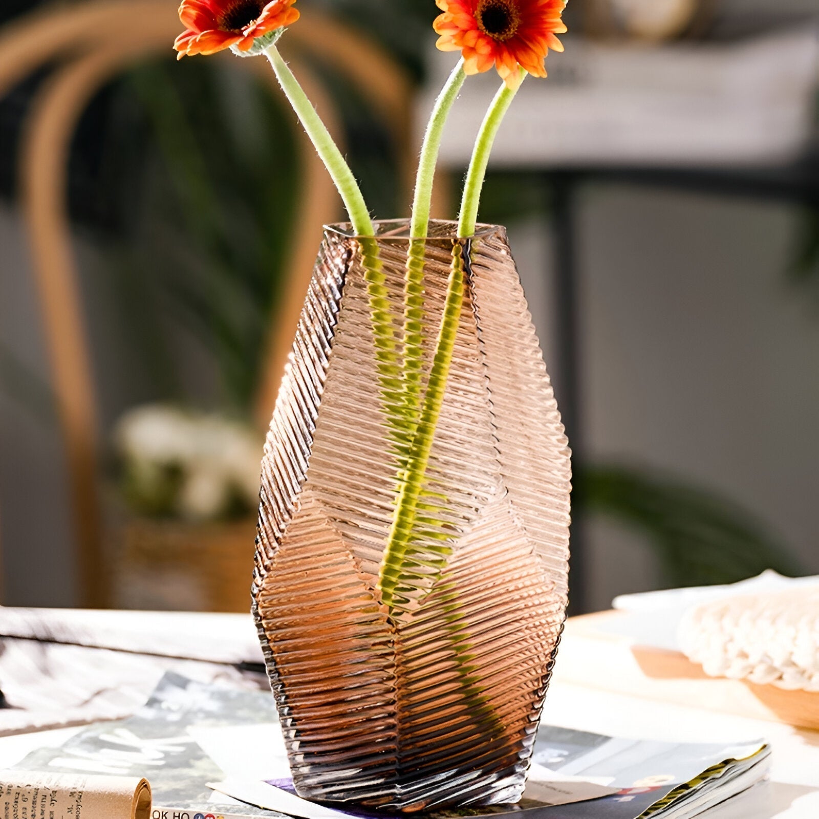 Modern Geometric Style Glass Vase for Unique Home Decor