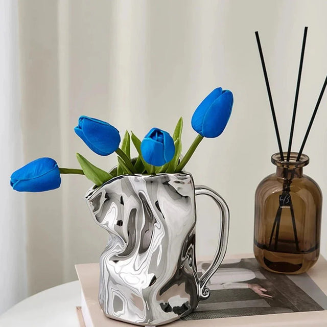 Modern Minimalist Irregular Ceramic Vase for Home Decor