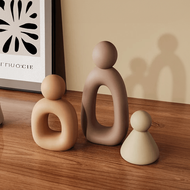 Modern Minimalist Set Of Family Statues Resin Decor