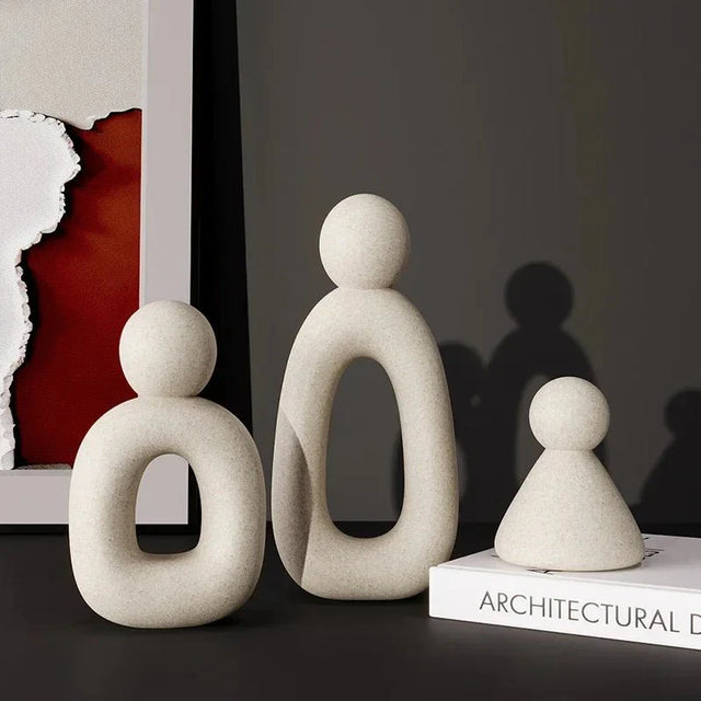 Modern Minimalist Set Of Family Statues Resin Decor