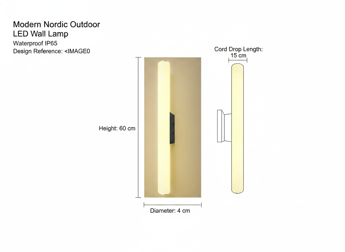 Modern Nordic Outdoor LED Wall Lamp Waterproof IP65 Design