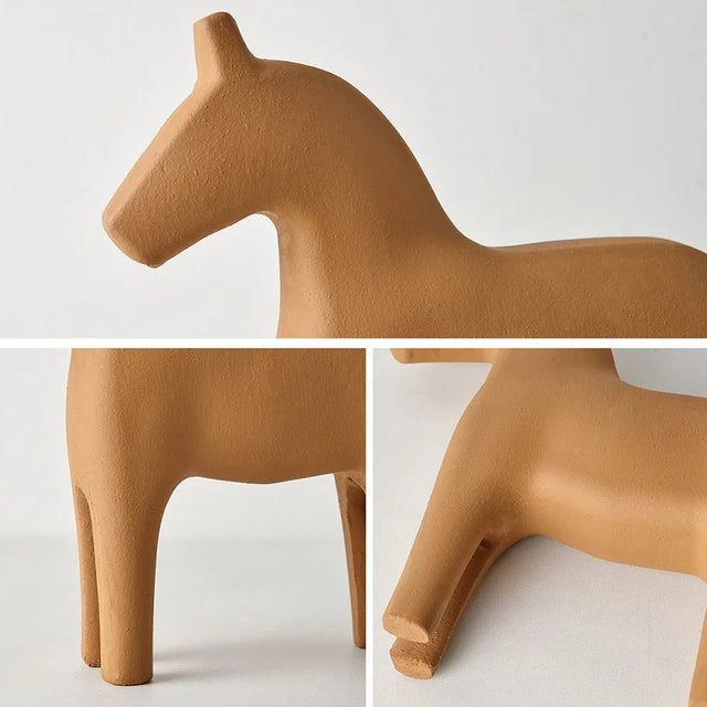 Modern Wooden Horse Home Decoration - Stylish Animal Accent