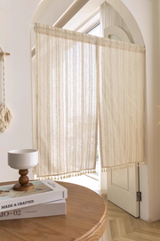 Japanese Cotton Tassel Door Curtain with Lace Details