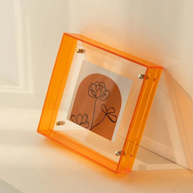 Floating Acrylic Picture Frame with Vibrant Translucent Design
