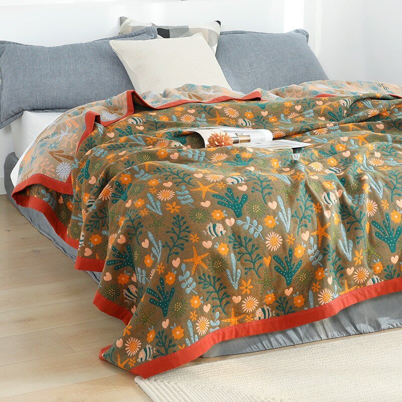 Nordic Boho Cotton Throw Blanket for Cozy Home Decor
