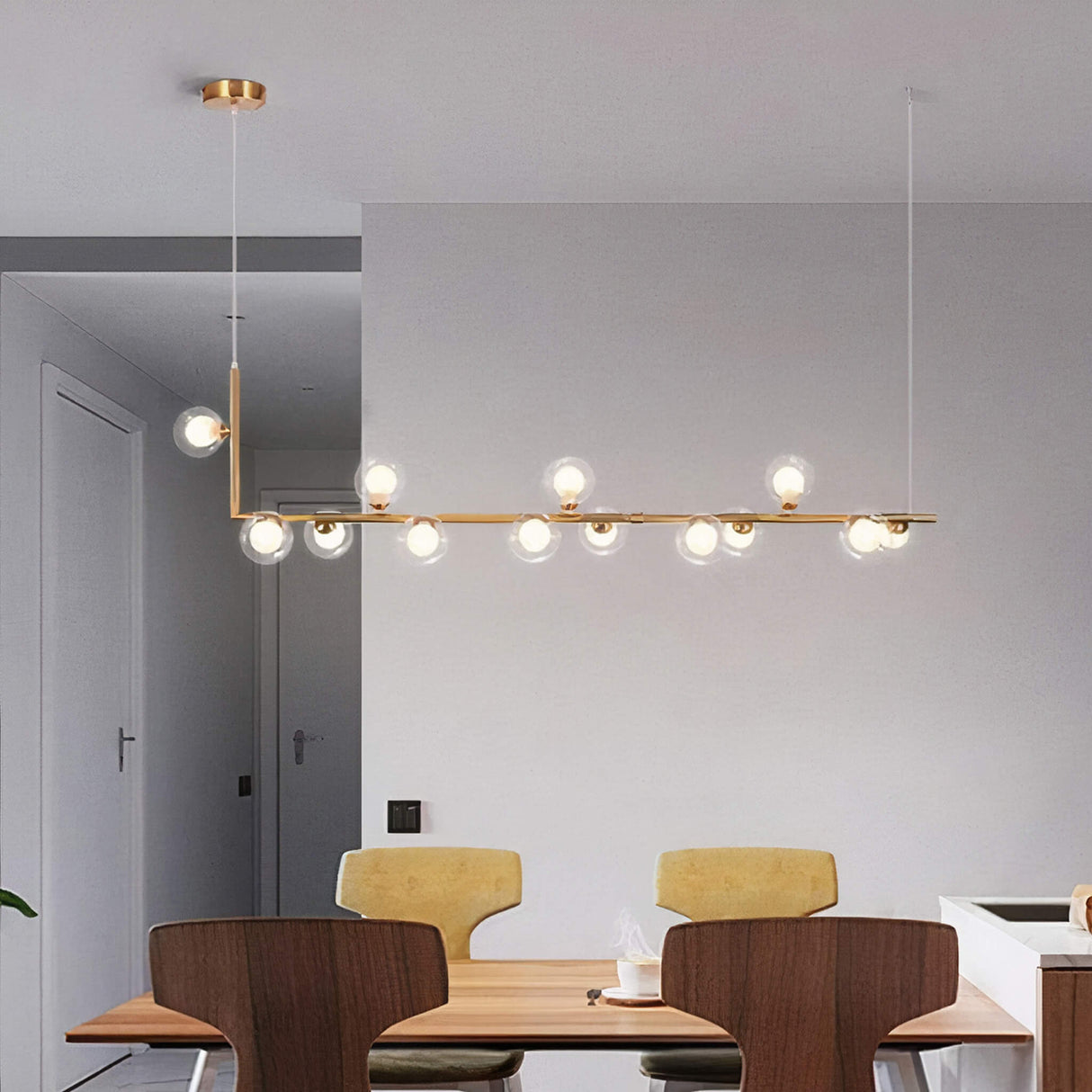 Nordic Bubble Ceiling Light – Modern Glass Globe Pendant for Kitchen & Living Room