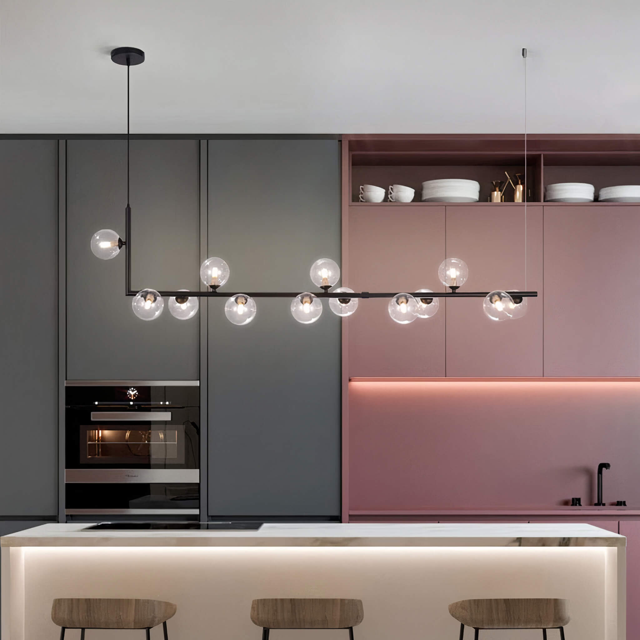 Nordic Bubble Ceiling Light – Modern Glass Globe Pendant for Kitchen & Living Room