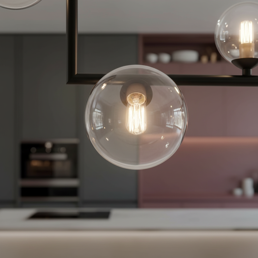 Nordic Bubble Ceiling Light – Modern Glass Globe Pendant for Kitchen & Living Room