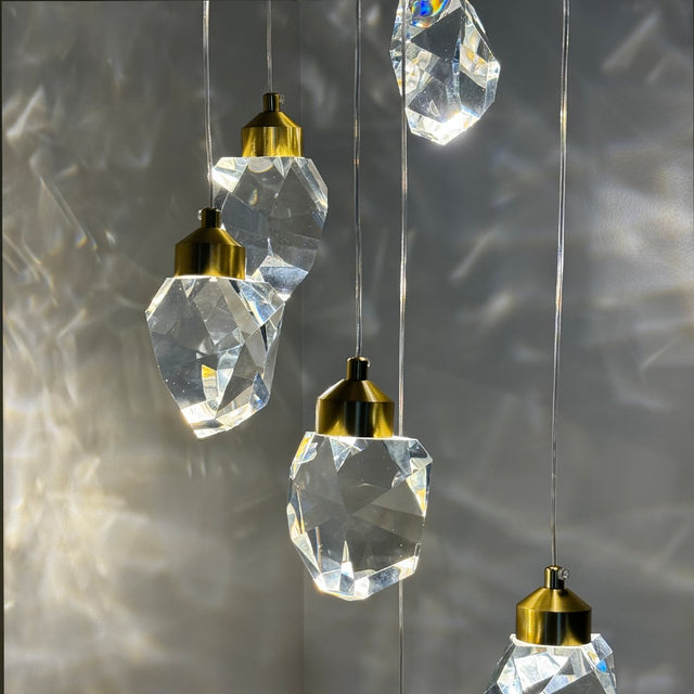 Nordic Crystal Chandelier – Luxury Spiral Glass Pendant Light