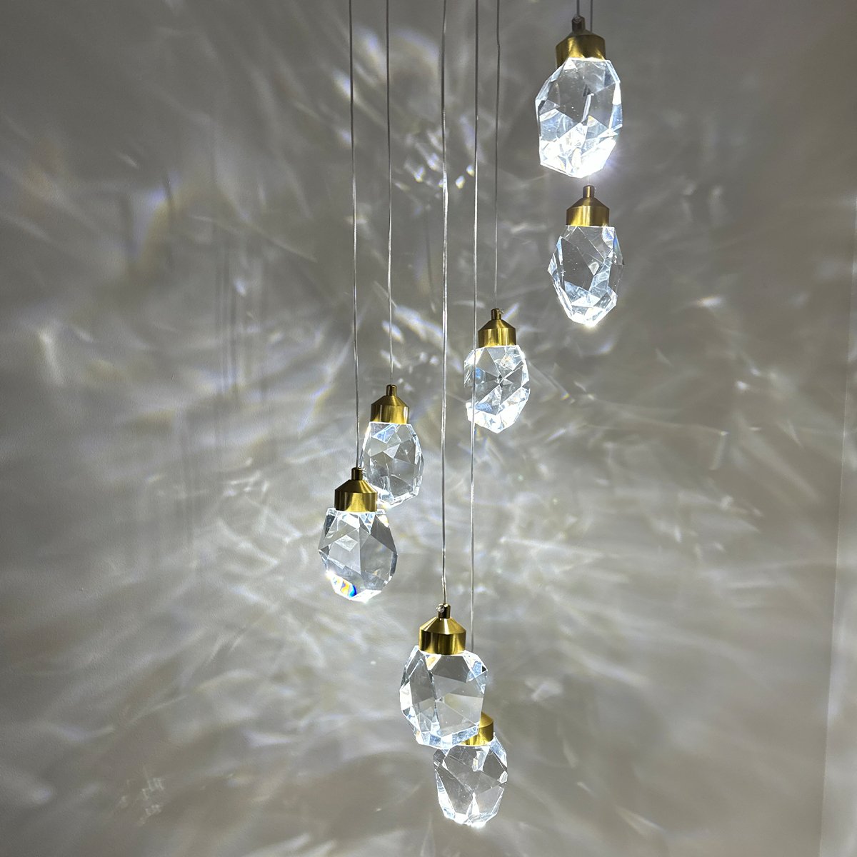 Nordic Crystal Chandelier – Luxury Spiral Glass Pendant Light