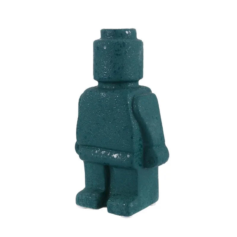 Nordic Style Minimal Ceramic Robot Vase for Modern Decor