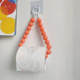 Novelty Beaded Hanging Toilet Roll Holder - Modern Plastic Design