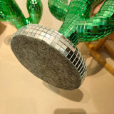 Novelty Green Disco Ball Cactus Decoration Glass 25cm