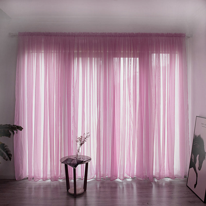 Solid Voile Window Curtain - Lightweight Polyester Design
