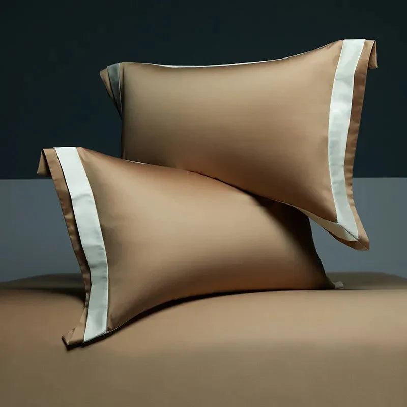 One-Line Duvet Cover Set – 1200 TC Egyptian Cotton with Elegant Border Detail