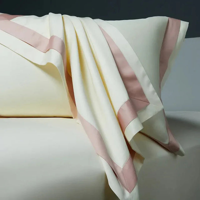 One-Line Duvet Cover Set – 1200 TC Egyptian Cotton with Elegant Border Detail
