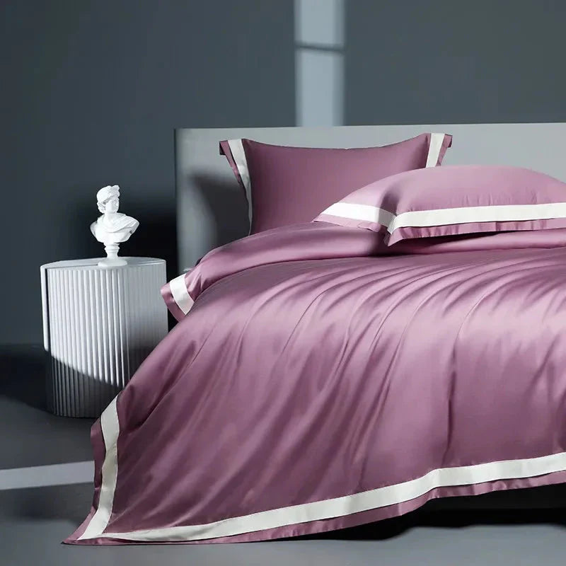 One-Line Duvet Cover Set – 1200 TC Egyptian Cotton with Elegant Border Detail