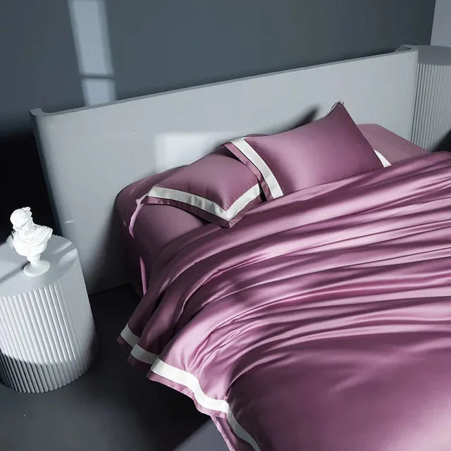 One-Line Duvet Cover Set – 1200 TC Egyptian Cotton with Elegant Border Detail