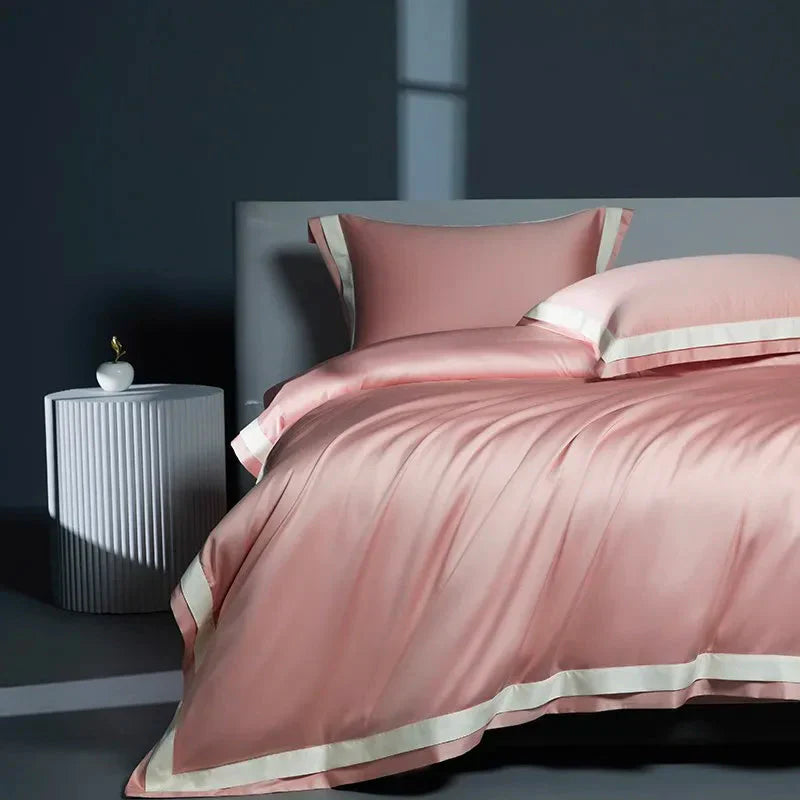 One-Line Duvet Cover Set – 1200 TC Egyptian Cotton with Elegant Border Detail