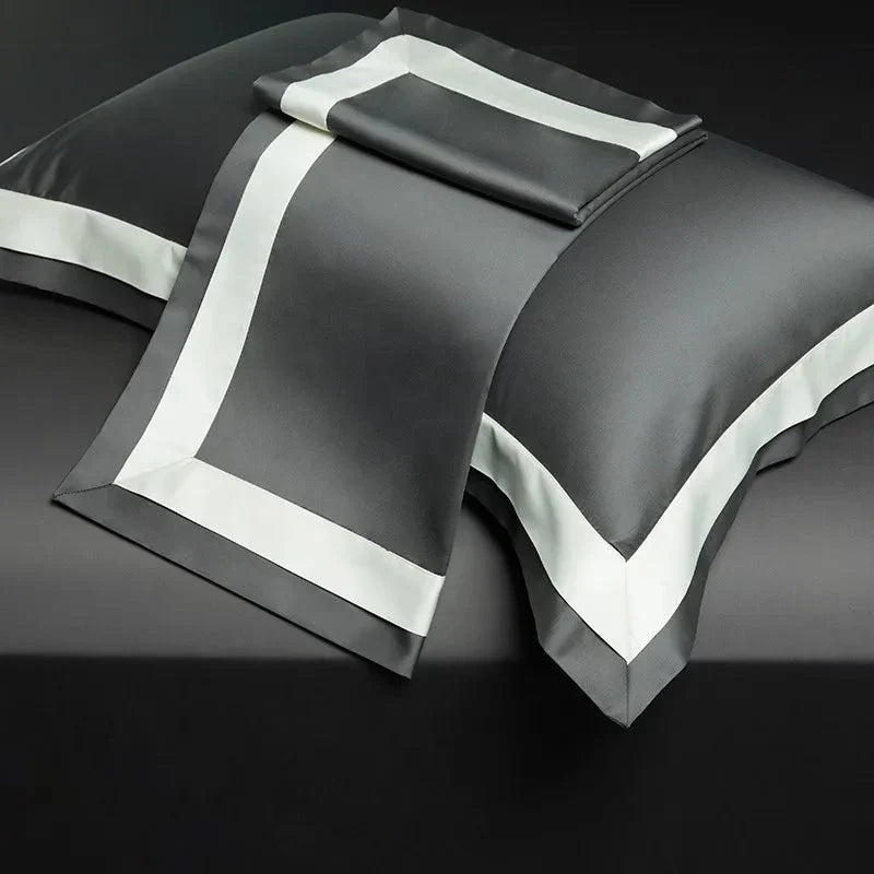 One-Line Duvet Cover Set – 1200 TC Egyptian Cotton with Elegant Border Detail