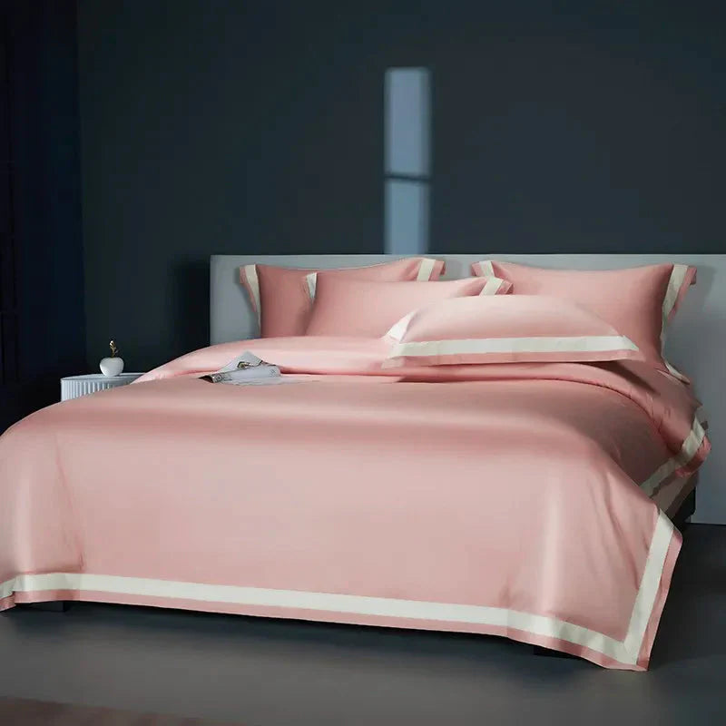 One-Line Duvet Cover Set – 1200 TC Egyptian Cotton with Elegant Border Detail