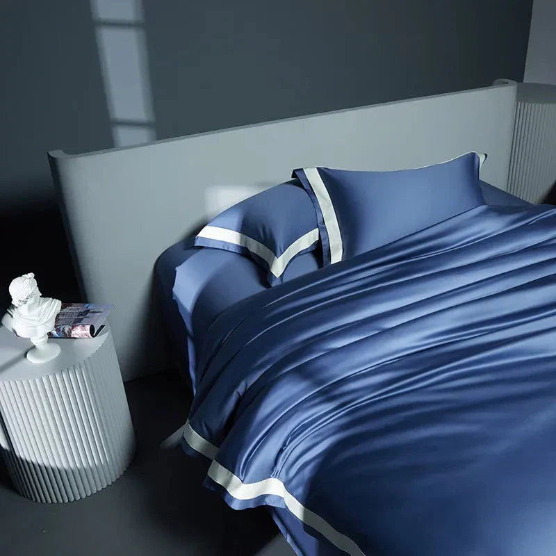 One-Line Duvet Cover Set – 1200 TC Egyptian Cotton with Elegant Border Detail