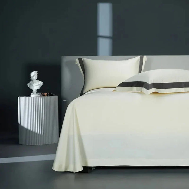 One-Line Duvet Cover Set – 1200 TC Egyptian Cotton with Elegant Border Detail