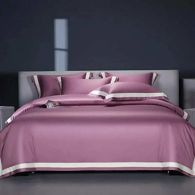 One-Line Duvet Cover Set – 1200 TC Egyptian Cotton with Elegant Border Detail