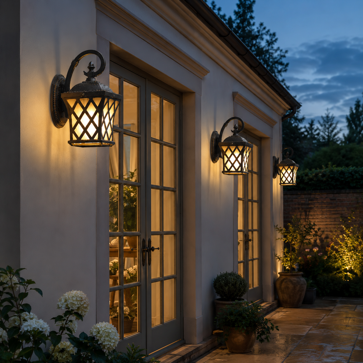 Vintage Outdoor Wall Lantern, Traditional Black Garden Coach Light