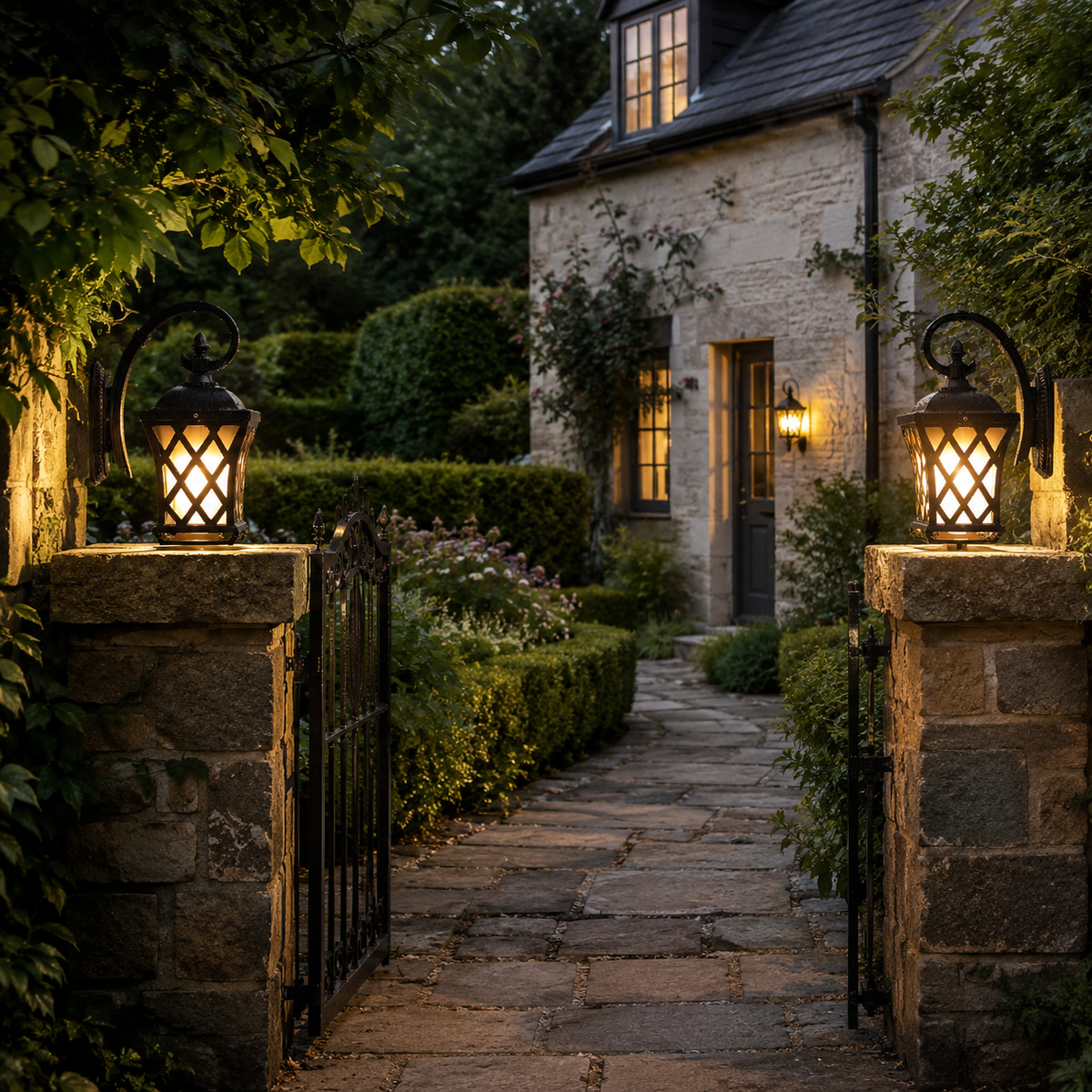 Vintage Outdoor Wall Lantern, Traditional Black Garden Coach Light
