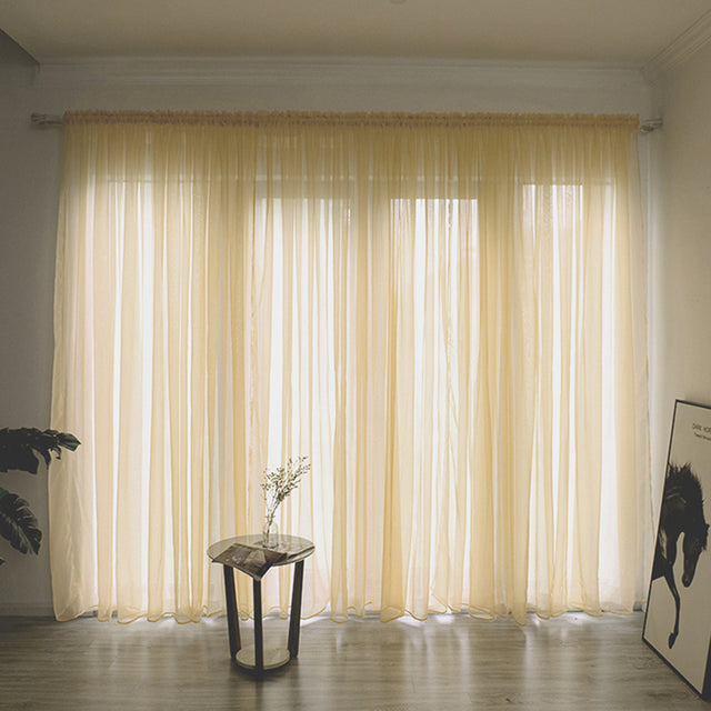 Solid Voile Window Curtain - Lightweight Polyester Design