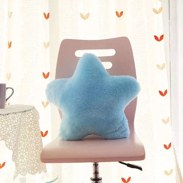 Pastel Coloured Star Shape Soft Cushion 40x40cm Polyester