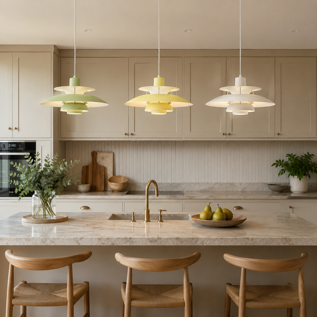 Layered Pendant Light, Danish Scandinavian Tiered Ceiling Lamp
