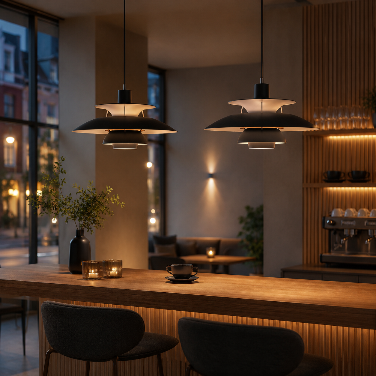 Layered Pendant Light, Danish Scandinavian Tiered Ceiling Lamp