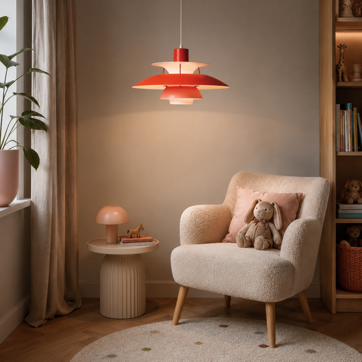 Layered Pendant Light, Danish Scandinavian Tiered Ceiling Lamp
