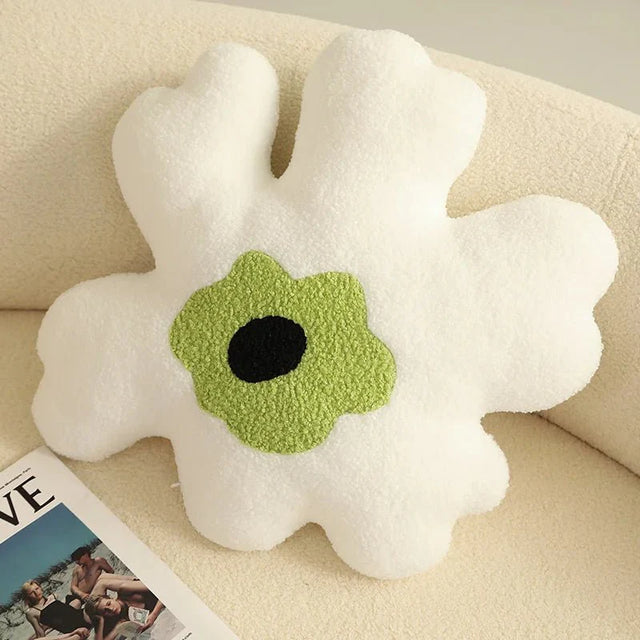 Plush Abstract Flower Shape Cushion in Soft Cotton Material