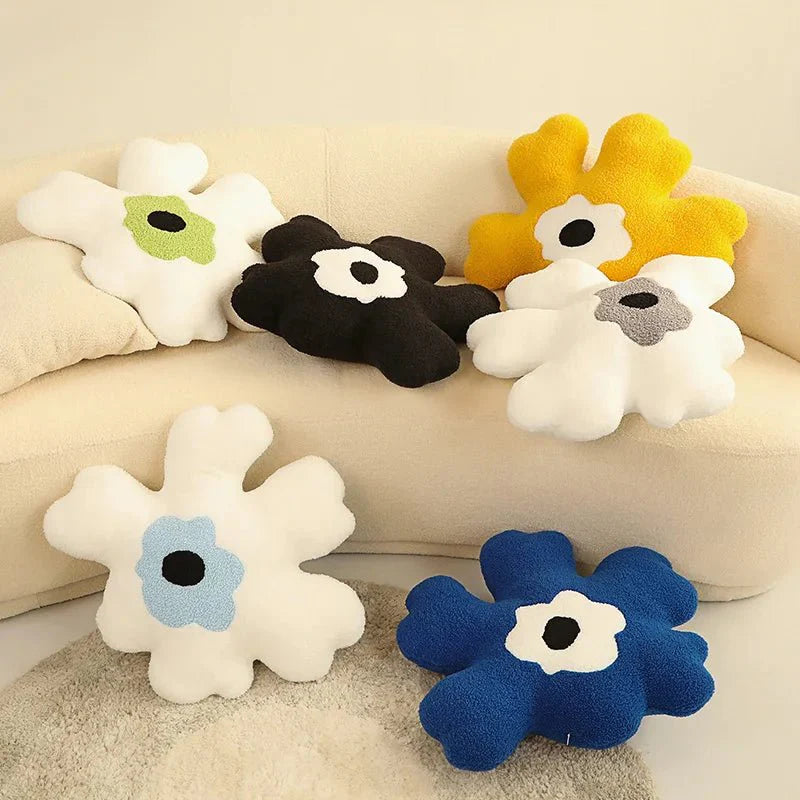 Plush Abstract Flower Shape Cushion in Soft Cotton Material