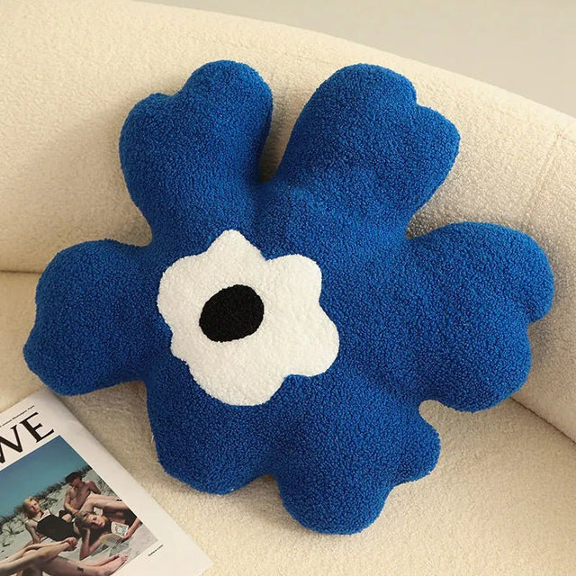 Plush Abstract Flower Shape Cushion in Soft Cotton Material