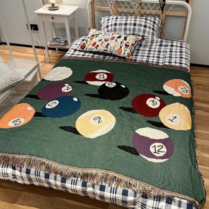 Pool Game Inspired Throw Blanket