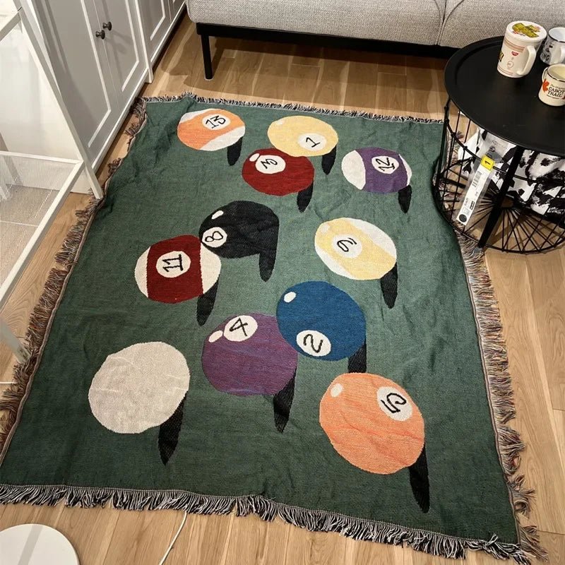 Pool Game Inspired Throw Blanket